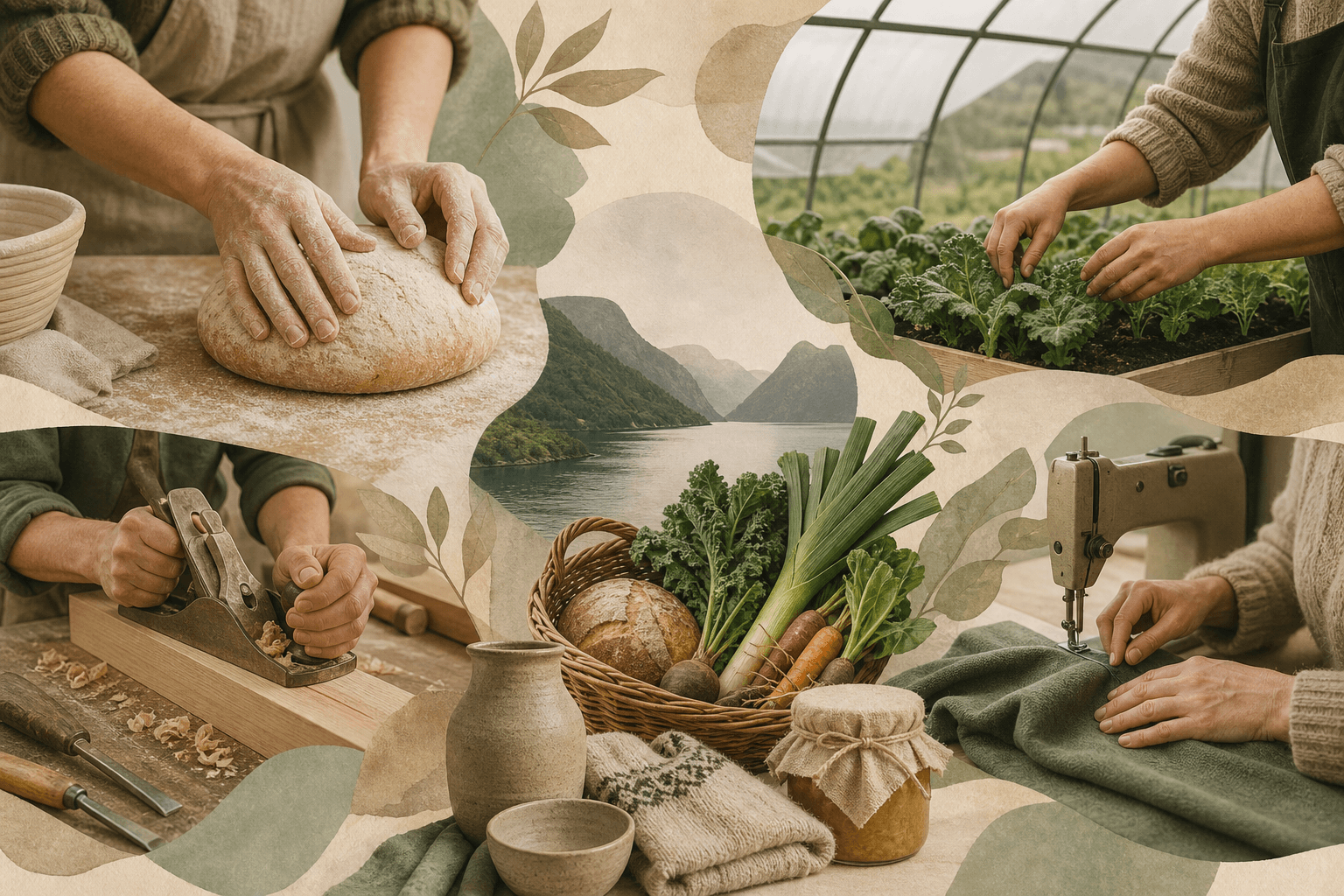 Baker, dyrker og håndverker som lager ekte varer